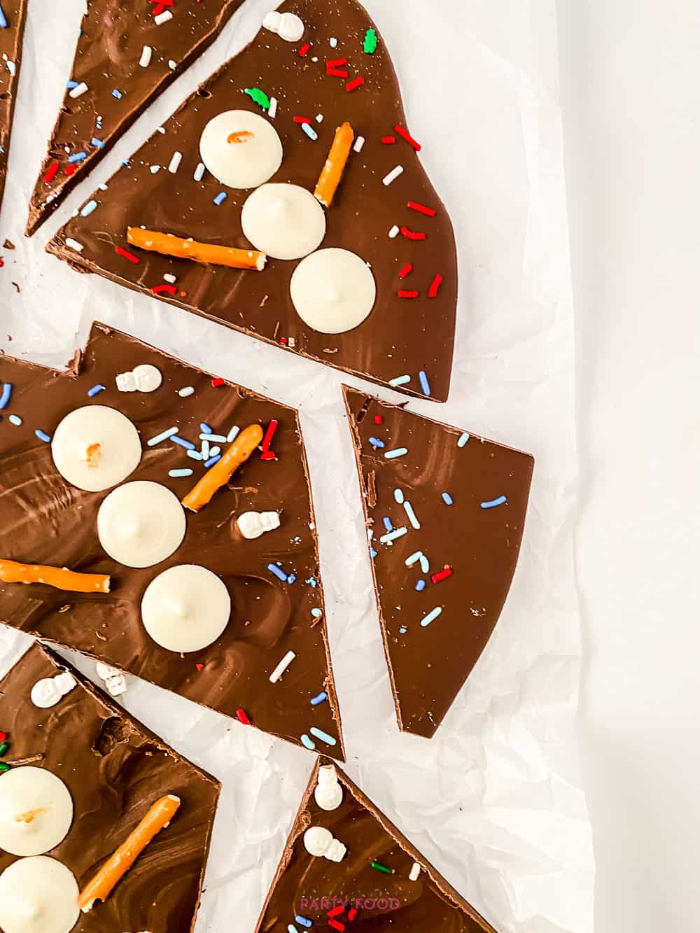 snowman with melted chocolate