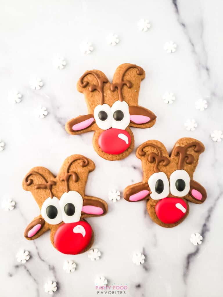 upside down gingerbread reindeer cookies