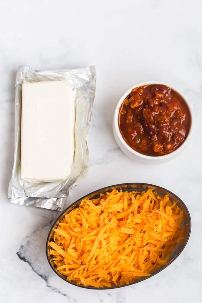 3 ingredient chili cheese dip ingredients