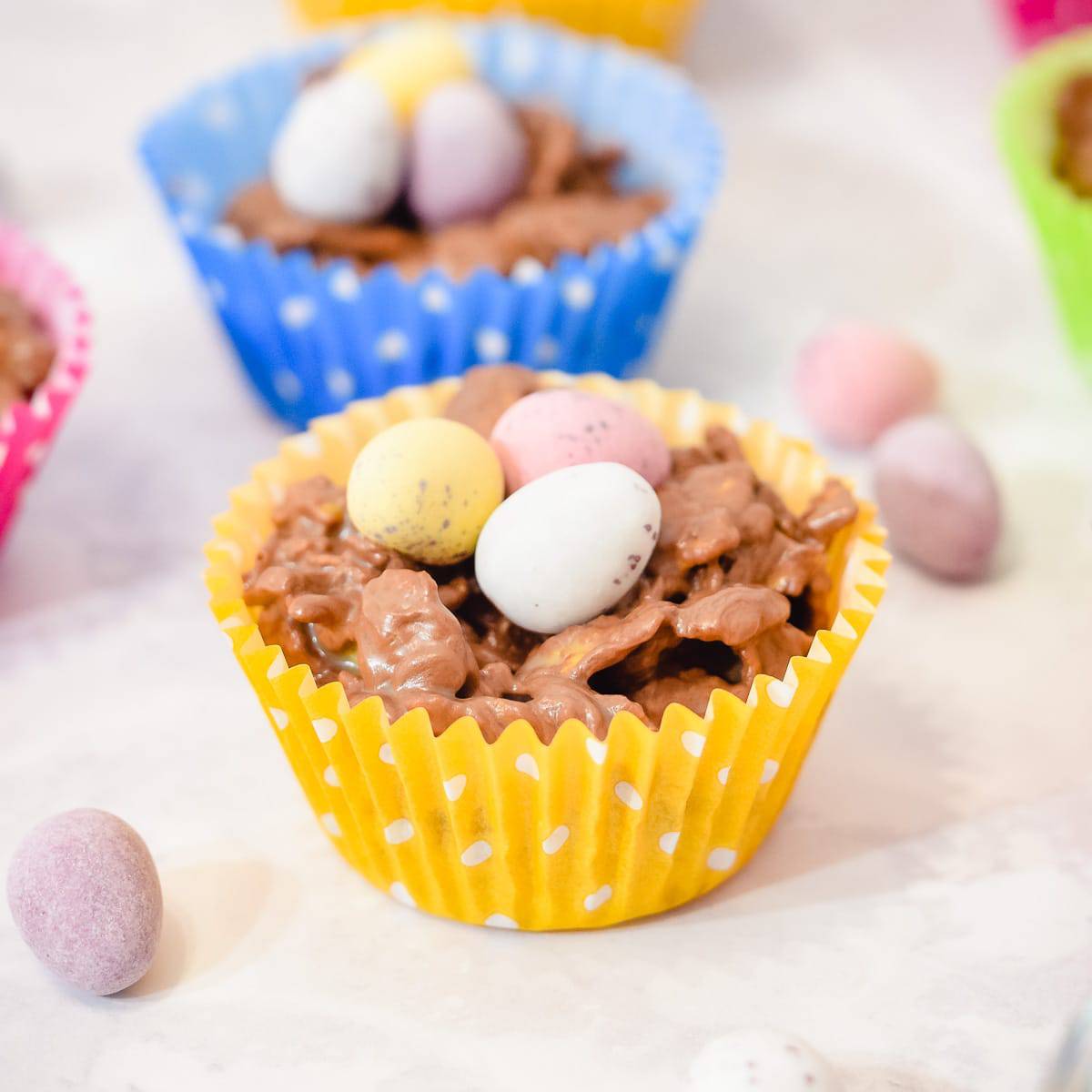 Easter chocolate cornflake cake nests recipe