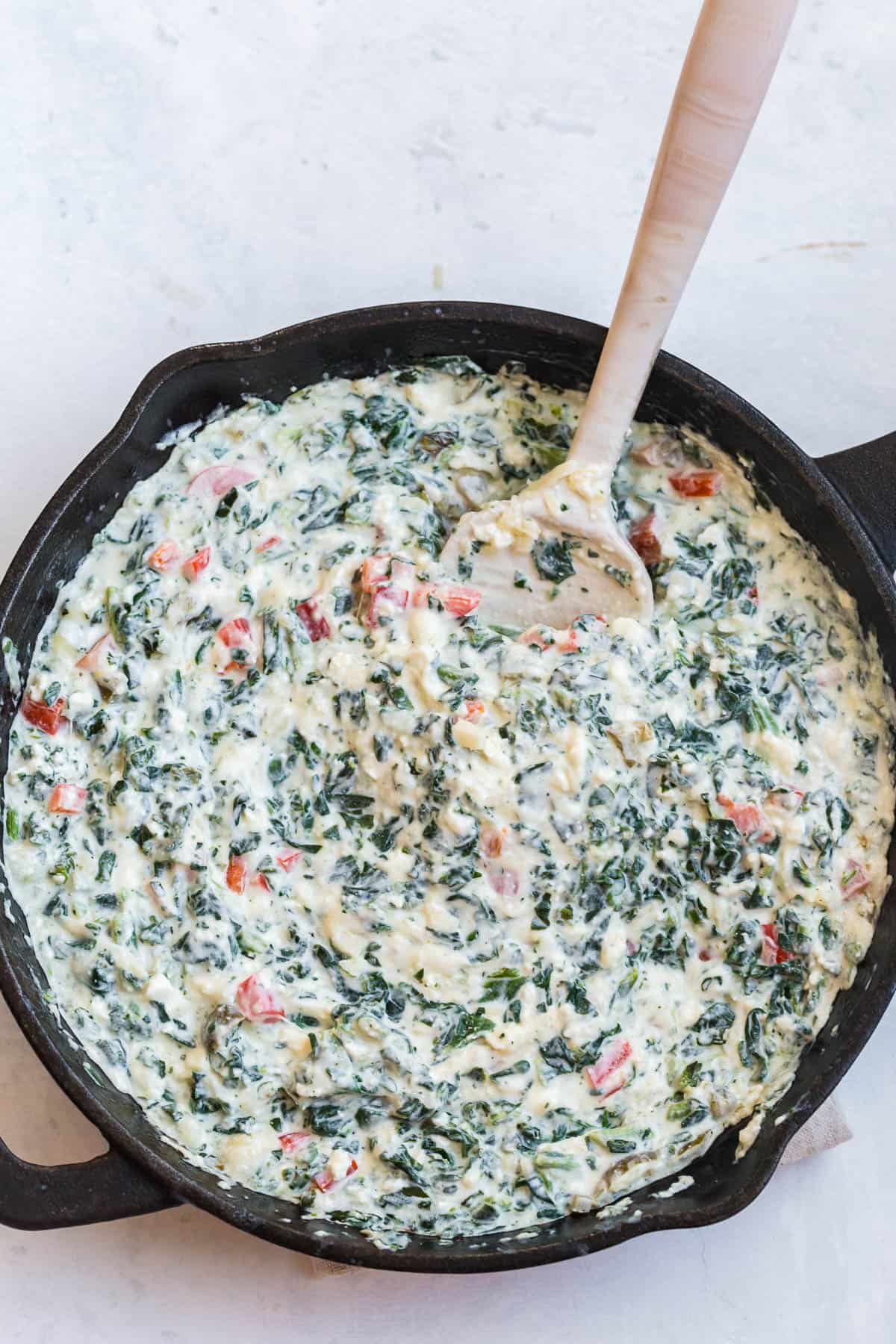 spinach dip before adding cheese