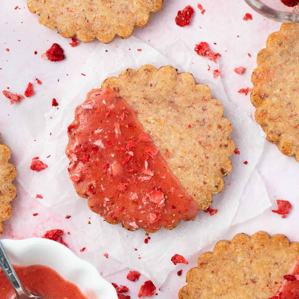 Strawberry Shortbread Cookies Feature