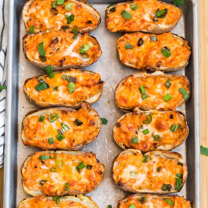buffalo chicken potato skins
