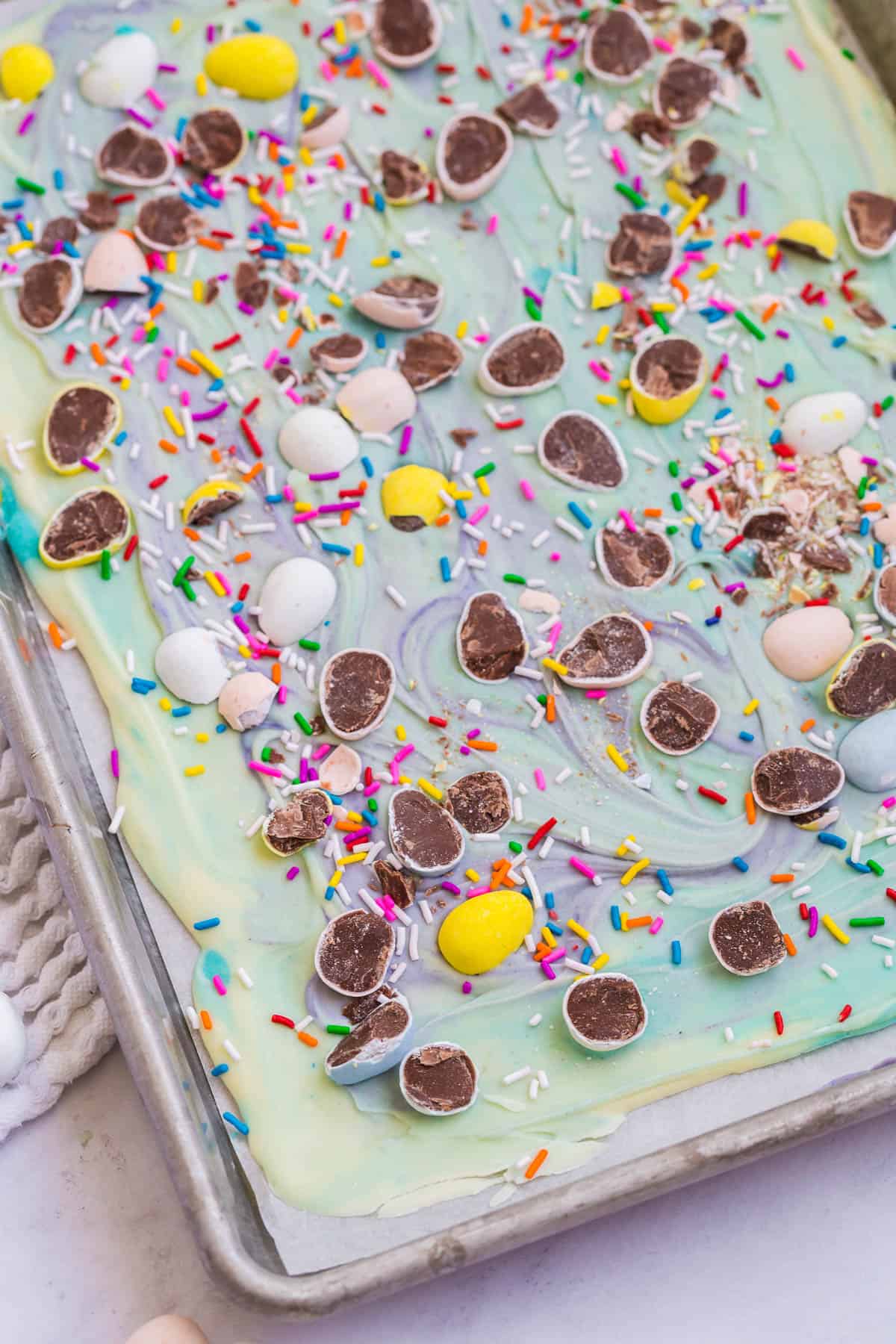 easter bark made with mini eggs
